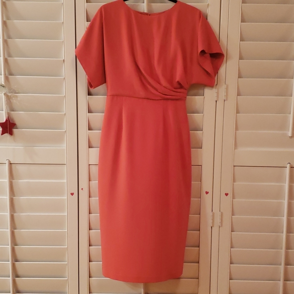 Coral Ted Baker London midi dress